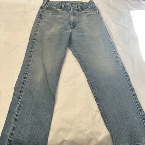 Carhartt B160 Relaxed Fit Light Wash Denim Work Pants Mens 33x32 Worn Look